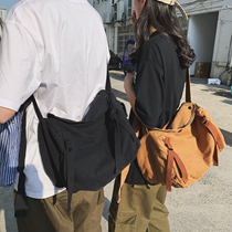 Lazy sail cloth bag men and womens one-shoulder Japanese retro art students Class bag crossbody bag large capacity