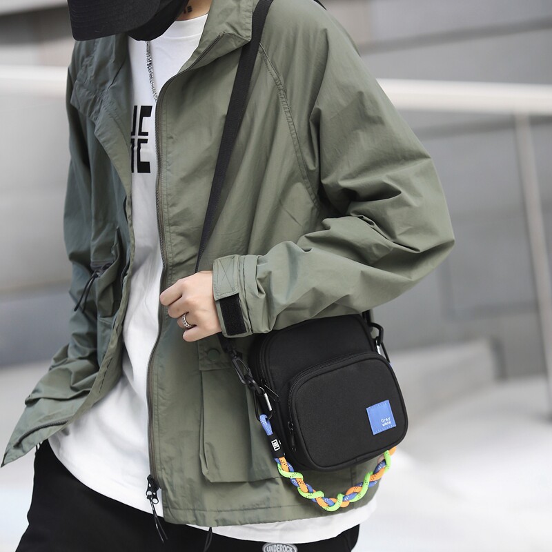 New Tide Cards Skew Satchel Bag LIGHT SINGLE SHOULDER BAG FOR MEN SMALL SATCHEL Casual Diagonal Shoulder Bag Mobile Phone Bag