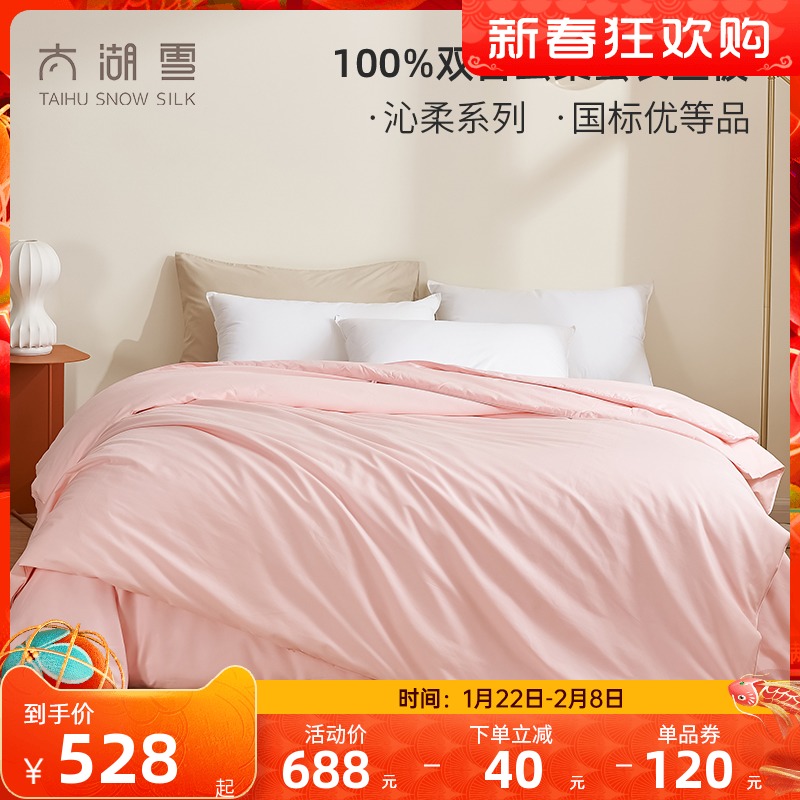 Taihu snow silk quilt quilt 100 mulberry silk quilt air conditioner is core winter quilt thickened cotton spring and autumn zimu is qin soft