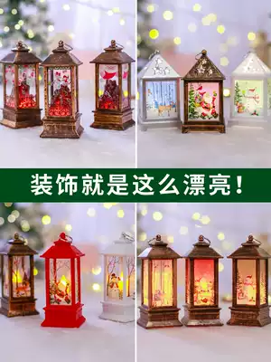 Christmas Day decoration scene layout small jewelry desktop phone booth simulation snow snow snow light snow decoration props