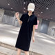 Summer 2023 ໃຫມ່ loose hooded fat mm plus fat enlarged casual sports loose straight large size dress ສໍາລັບແມ່ຍິງ