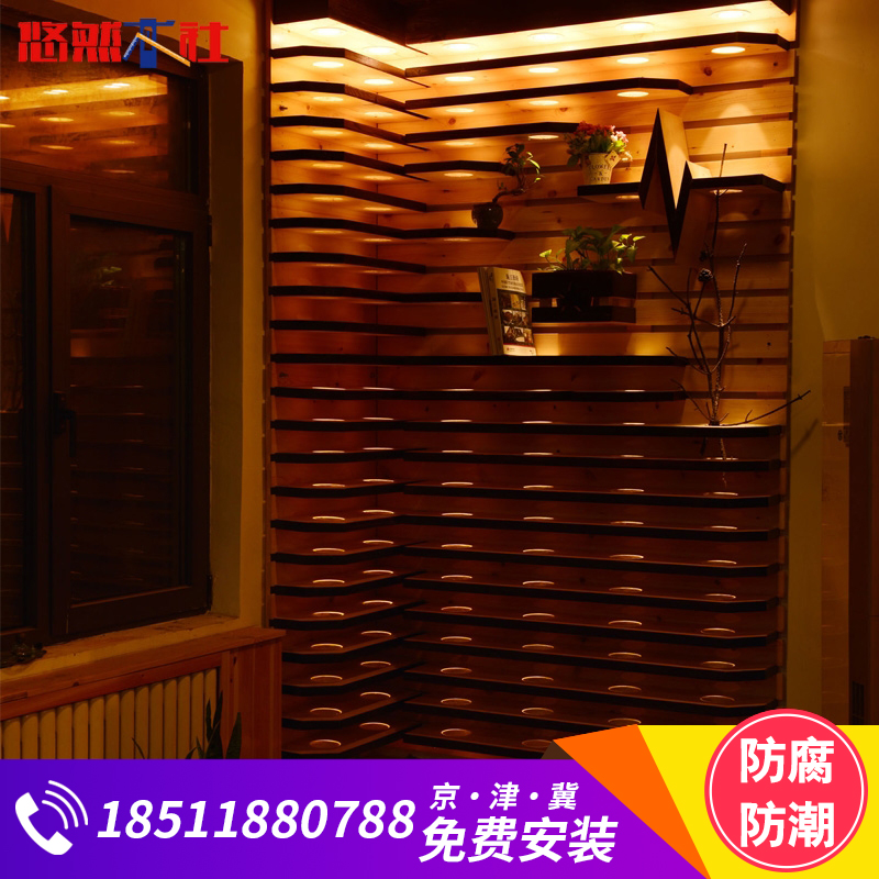 Versatile solid wood shelve frame Composition frame Indoor outer corner lamp frame Bookshelf Magic Block Atmosphere Light Wall Shelf