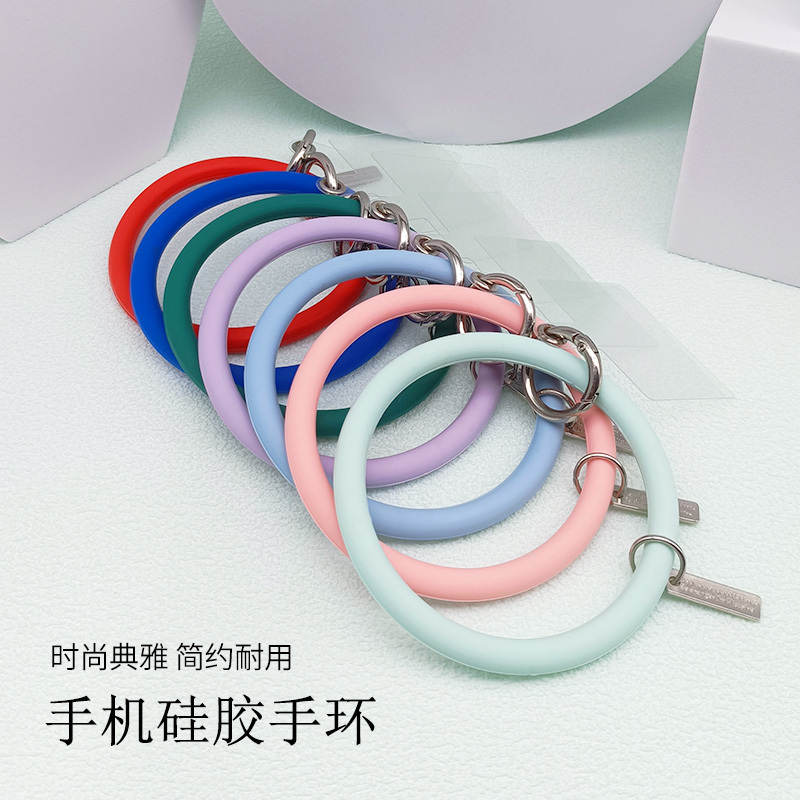 Mobile Phone Lanyard Liquid Silicone Bracelet Accessory Soft Rubber Circle Wrist Anti-Drop Short Style Trendy ins Style for Women