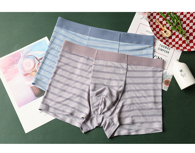 Nhà Matsushima Kinh doanh Băng lụa Tóm tắt Quần nam Boxer Quần màu Một mảnh Không Trace Mid Eo Quần short Đầu - Giống cái