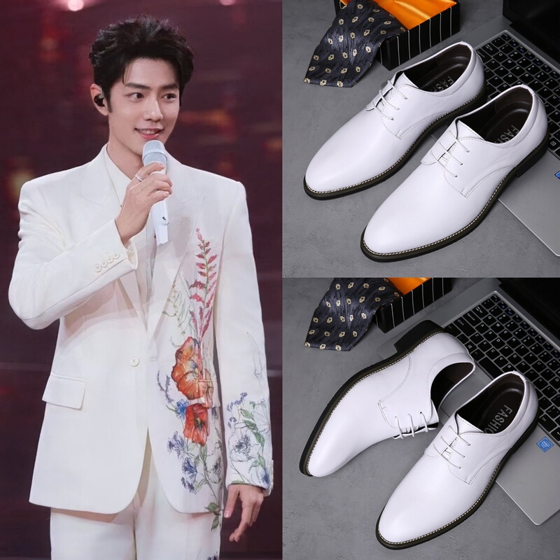 Men's White Derby Shoes, Groom's Wedding Shoes, Groomsmen's Shoes, Wedding Photos, Formal Wear, White Leather Shoes, Stage Performance Men's Shoes Men's White Derby Shoes, Groom's Wedding Shoes, Groomsmen's Shoes, Wedding Photos, Formal Wear, White Leather Shoes, Stage Performance Men's Shoes