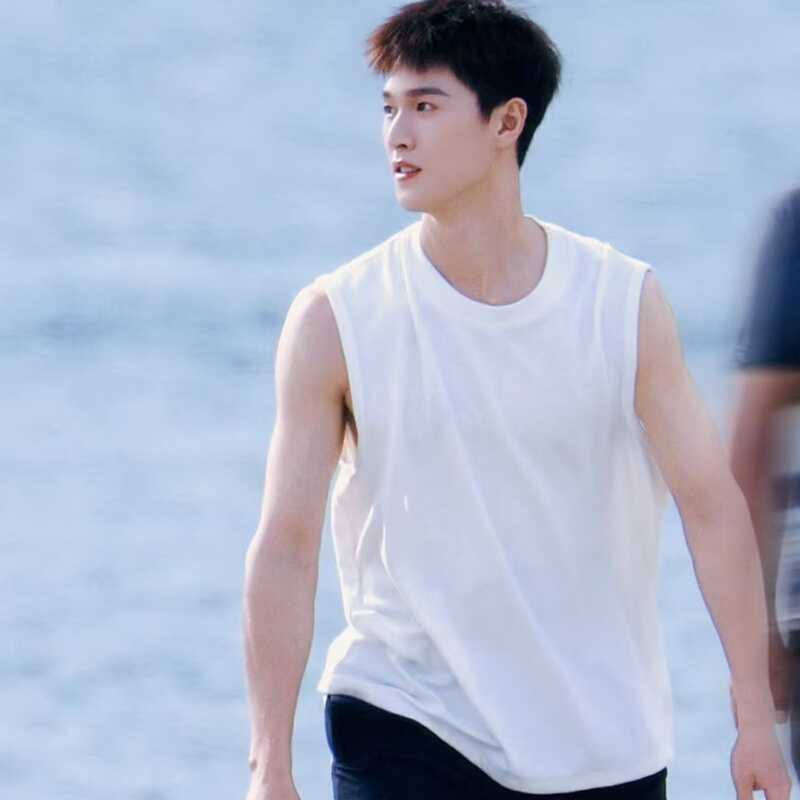 Dazzling Li Yunrui and Xing Wu's Same Style Summer Ice Silk Quick-Dry Sports Vest for Men, Loose Sleeveless Running and Fitness Top