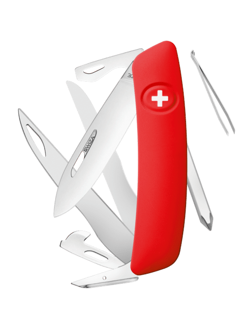 Swiza ຕົ້ນສະບັບ Swiss Army Knife ທີ່ມີດຕັດຮູບຊົງ V-functional folding scissors portable sergeant's cut