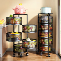 360 degree rotating vegetable shelf kitchen landing multi - layer multi - functional round fruit and vegetable basket collection rack