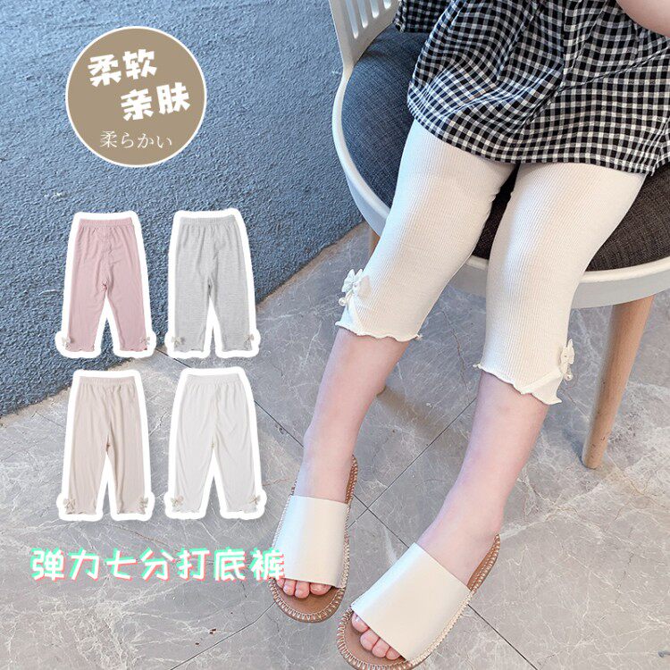 Girl Inner Hitch Pants Summer Thin Out Pure Cotton Outwear Children Pants New Foreign Palate Toddlers Summer Clothing Seven Pants Shorts