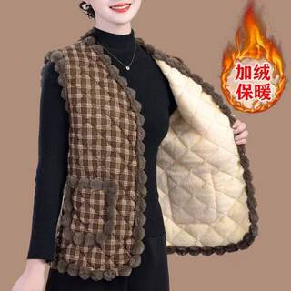 2025新款秋冬季加绒保暖马甲女妈妈装大码洋气加厚坎肩外套百搭款