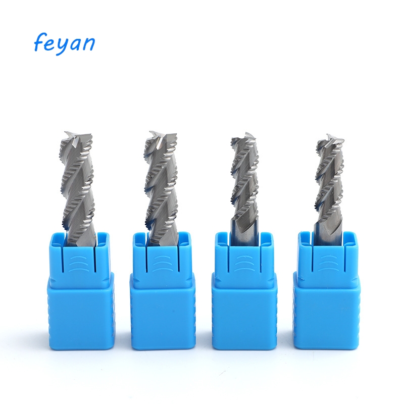 HRC55 degree tungsten steel coarse leather milling cutter 3 blades aluminium with d3d4d5d6d8d10d12d14d16d18d20 wave blade