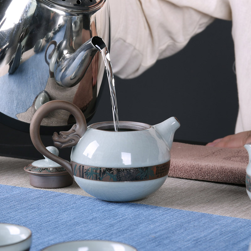 Open the slice is the elder brother of the ceramic up teapot can raise your up kung fu tea set upright character single pot teapot household