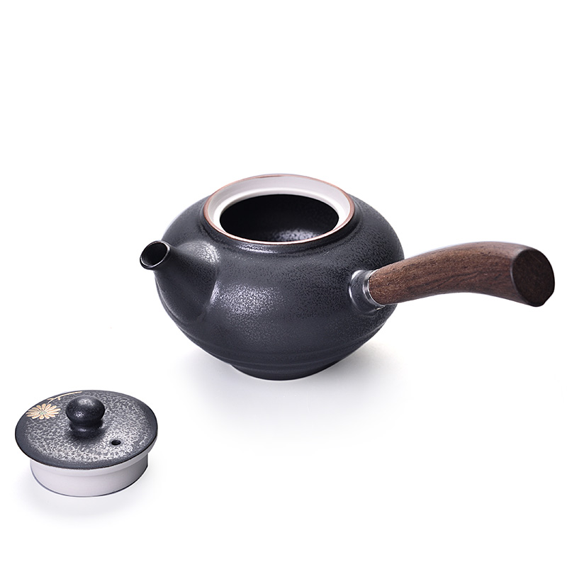 Chiang kai - shek ceramic kung fu tea set with wooden handle, side spend pot of Japanese variable on the teapot tea, single pot of filtering