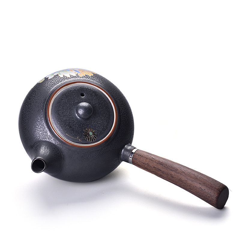 Chiang kai - shek ceramic kung fu tea set with wooden handle, side spend pot of Japanese variable on the teapot tea, single pot of filtering
