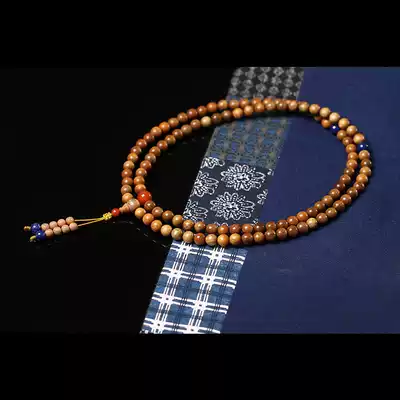 (Zhuangliang) Fu to Liuji demolition old material golden nanmu 108 praying rosary beads