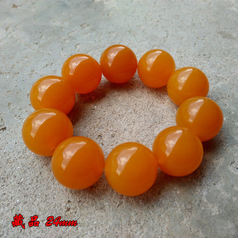 Natural yellow dragon jade Myanmar rough Emperor yellow collection comes with 24mm men's hand chain Chanterelle yellow hand string Buddha beads