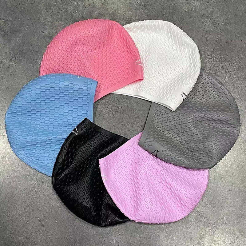 Outlet swimming cap male and female adult children universal long hair waterproof silicone drop oversized comfortable ear swim cap tide-Taobao