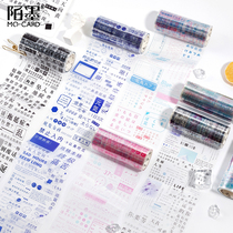 Momo PET tape Transparent text series 10cm creative text hand account material DIY decorative sticker tape