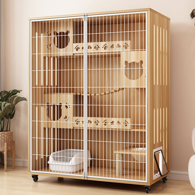Cat Villa, Luxury Cat House for Home Use, Indoor Panoramic Cat Cabinet, Cat Nest, Climbing Frame, Integrated Cat House, Breathable Cat Cage