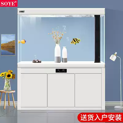 Ultra-white fish tank aquarium Household living room large screen intelligent entrance floor-to-ceiling filter free water ecological red dragon