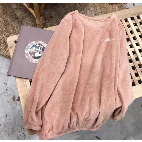 Single Piece Blouse Fairy Warm Warm Pants Suit Coral Suede Woman Winter 2018 New Plus Velvet Sloth home Sleeping Clothes