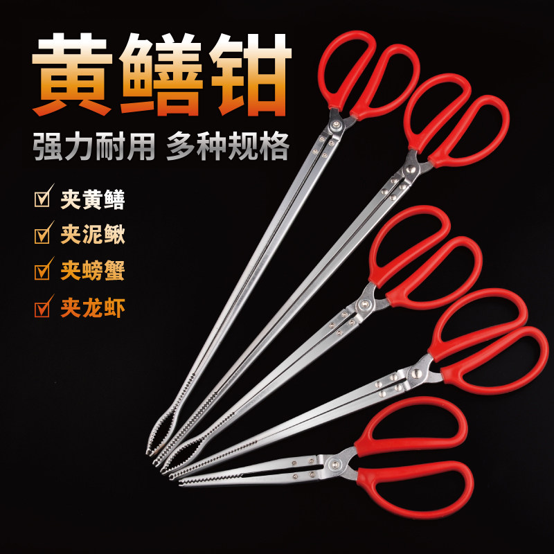 Stainless steel eel clip catch loach pliers Non-slip anti-snake sea catch tool artifact Eel pliers extended garbage clip