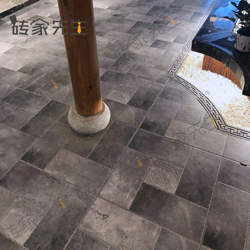 Chinese-style Hui-style floor tiles ancient building bluestone brick 600 homestay blue brick hot pot shop non-slip brick retro courtyard balcony brick