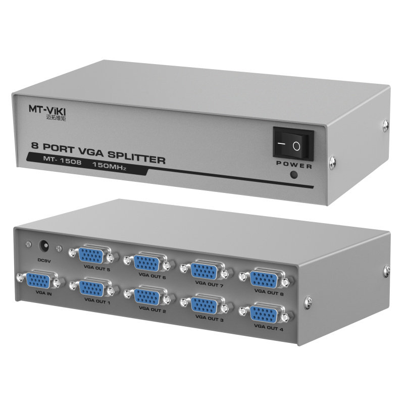 Maxtor dimension moment MT-1508 VGA splitter one point eight computer VGA video switcher split screen device 8 ports
