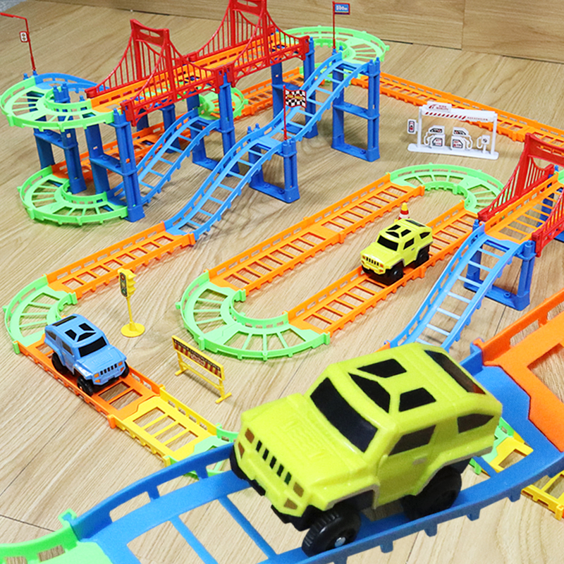 Children's toys electric rail car track roller coaster track assembled car small train puzzle boy 3-4 years old 5