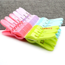 Plastic small clip clothes drying clip windproof clothes hanger clip non-slip plastic drying socks spring clip 12 packs