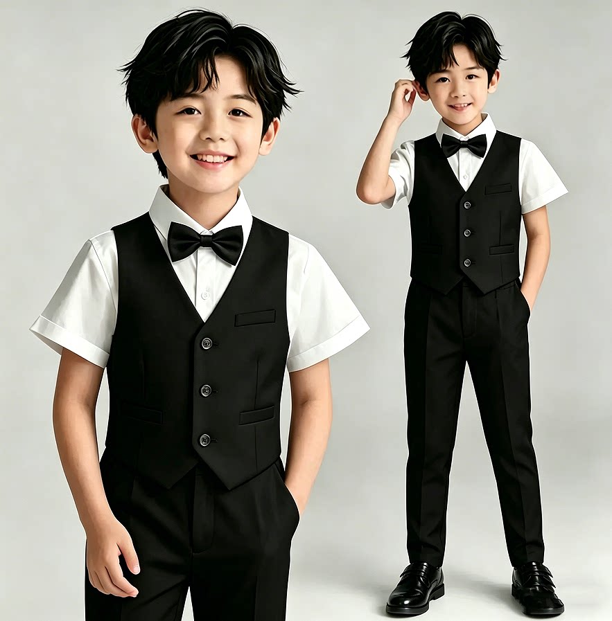 儿童礼服套装西服花童背带裤幼儿园合唱拍照表演服朗诵钢琴演出服 — 11