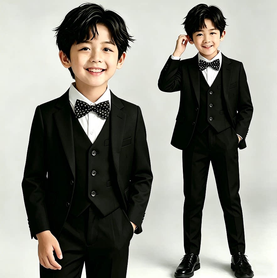儿童礼服套装西服花童背带裤幼儿园合唱拍照表演服朗诵钢琴演出服 — 19