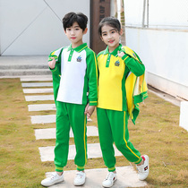 Guangzhou Panyu District primary school students school uniforms autumn long-sleeved suit unified class clothes winter jacket plus velvet thick autumn and winter