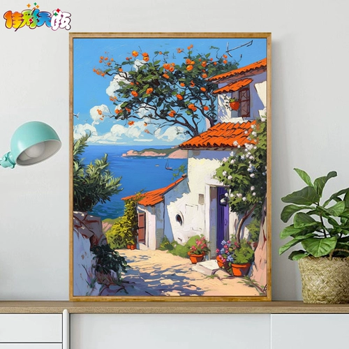 Цифровой домик для рисования, масляная краска, DIY