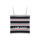 Camisole ຊັ້ນລຸ່ມແບບກະທັດຮັດທີ່ມີເສັ້ນຕັດກັນແລະສີທີ່ກົງກັນຂ້າມ