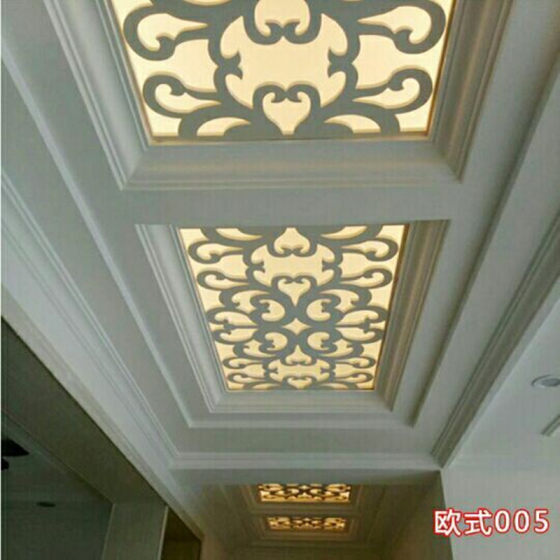 Wood-plastic board crust PVC hollowed-out carved ceiling ceiling lamp decoration through-flower board porch partition screen