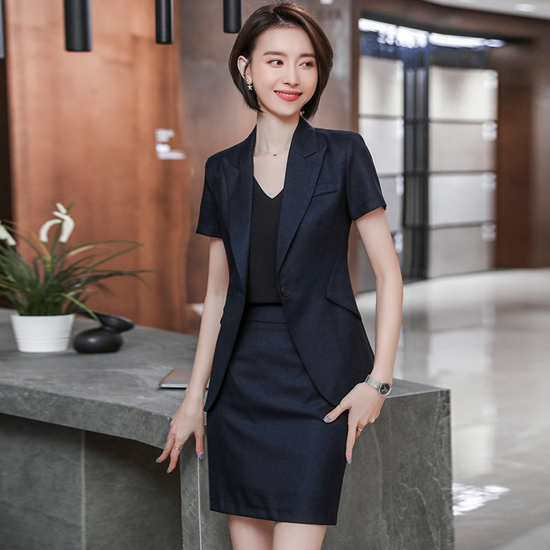 Tính cách ngắn sleeveteacher phù hợp với phù hợp với chuyên môn được mặc quần áo cho buổi phỏng vấn váy Edi-Trung Quốc workclothes váy sling khéo léo nữ mùa hè