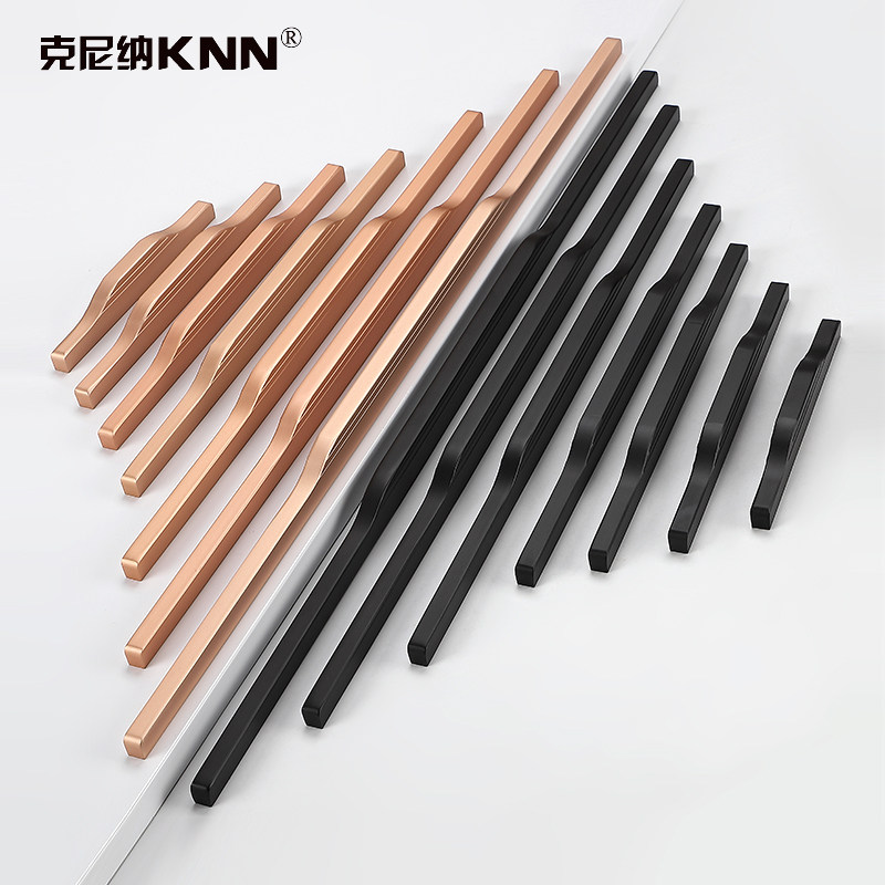 Rose Gold Modern Minimalist Wardrobe Cabinet Door Handle Cabinet Wine Cabinet Wine Cabinet Drawers Extra-long Golden Furniture Doorknob 