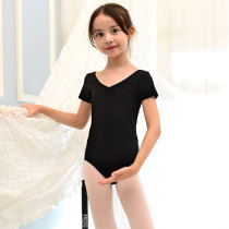 South Korea imported childrens ballet black short sleeve dance dress girl baby professional basic tight suit
