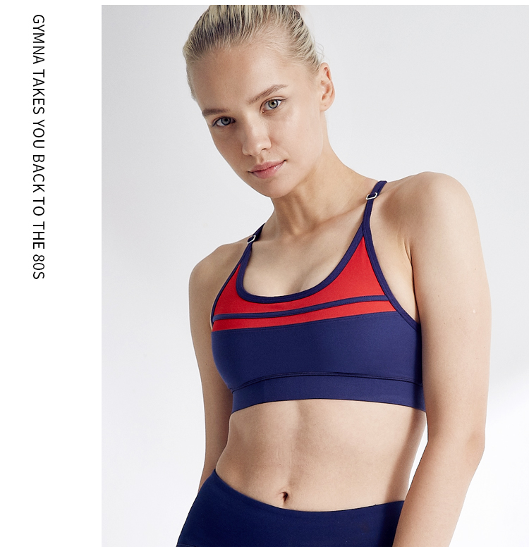 Xiaoxi home gymna gốc retro tương phản màu khâu thể thao bra bra dây đeo đồ lót yoga thoáng khí nhanh khô chạy - Đồ lót thể thao áo ngực thể thao nike