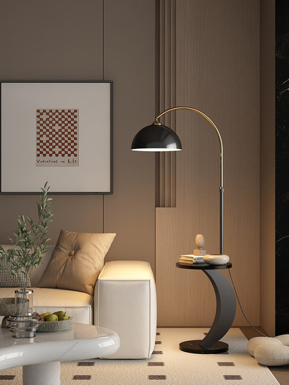 New Style Floor Lamp Next to the Sofa in the Living Room, High-End Bedside Table Lamp in the Bedroom, Integrated Shelf, Ambient Light