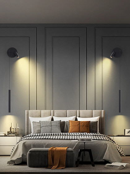 Minimalist Bedside Wall Lamp, Living Room Tv Background Wall with Spotlights, Light Luxury and High-End Feel, Special Master Bedroom Atmosphere Light