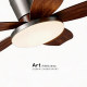 Fan Lamp, Restaurant Ceiling Fan Lamp, Antique Style Walnut Wood Grain Color, Bedroom Room, Household Integrated Ceiling Fan Lamp