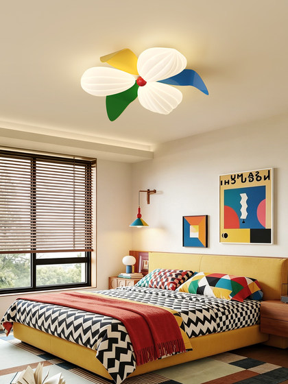 Memphis Children's Room Ceiling Lamp 2026 New Creative Dopamine Colorful Eye-Protection Lamp for Boys and Girls Bedroom