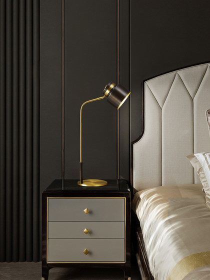 All-Copper Table Lamp, Nordic Minimalist Bedroom Desk Lamp, Soft Decoration Model Room Lighting, Light Luxury Creative Hotel Led Lighting Fixtures
