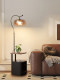 Italian-Style Floor Lamp with Integrated Bedside Table, Light Luxury and High-End Feel, Suitable for Living Room Next to the Sofa, Ambiance Side Table, Standing Table Lamp