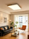Living Room Lamp 2026 New Model High-End Vintage Style Wood Grain Color Main Lamp Rectangular Eye-Protection Ceiling Lamp Zhongshan Lighting Fixtures