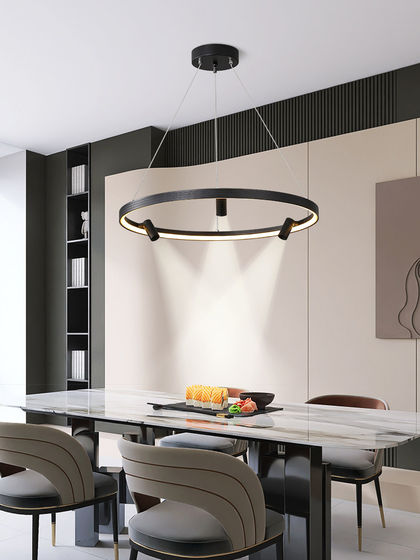 Modern Chandelier Ring Dining Room Lamp Living Room Lamp Creative Simple Designer with Spotlight Office Clothing Store Lighting