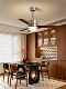 Retro Wood Grain Color Living Room Ceiling Fan Light, Household Dining Room Integrated Fan Light, Vintage Style Silent Inverter Fan Light