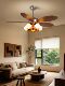 Medieval Style Restaurant Ceiling Fan Light, American Retro Wood Grain Color Fan Light, 2026 New Model, Integrated Fan Chandelier for Living Room